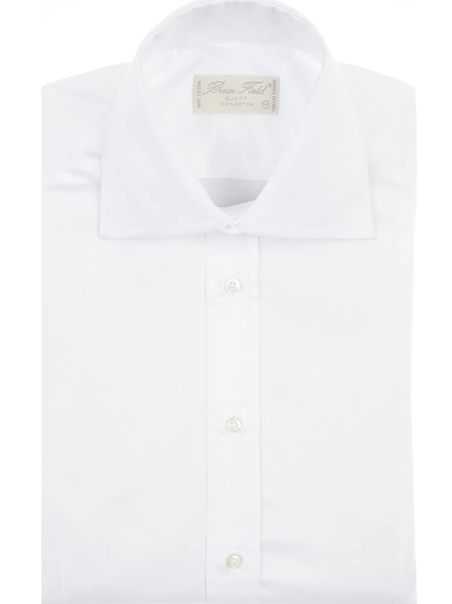 Homme Bruce Field Chemise cintrée en pur coton unie à col haut deux boutons