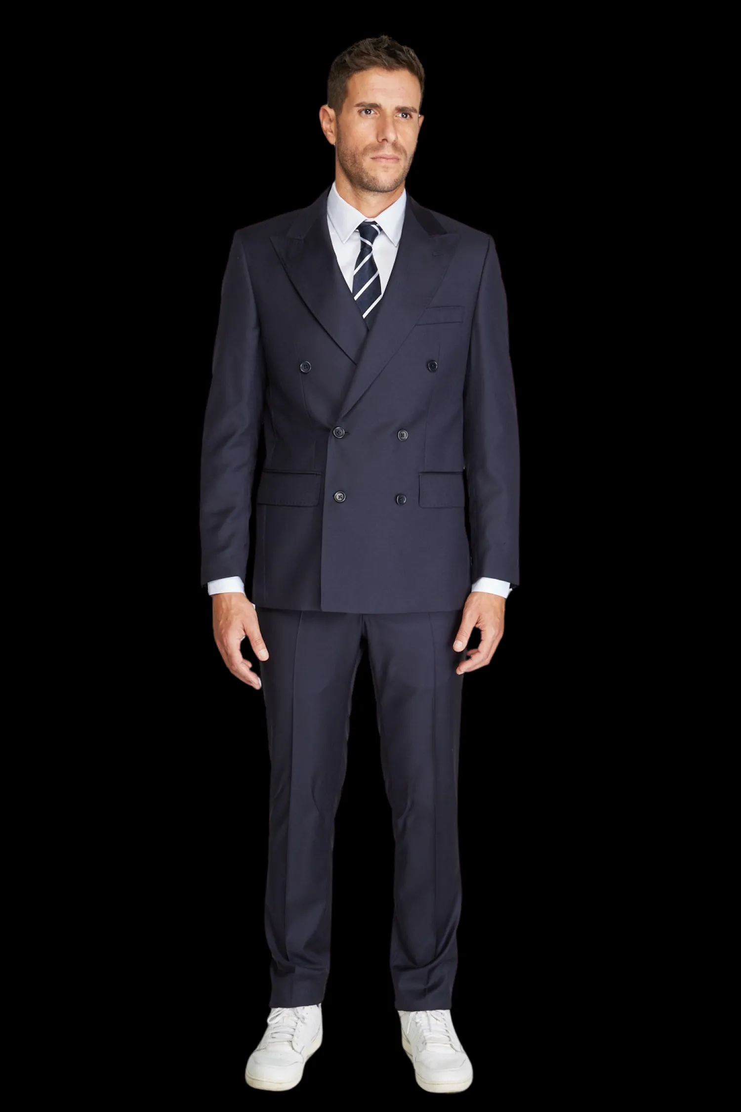 Homme Bruce Field Costume Mathieu coupe croisée moderne pur laine Vitale Barberis Canonico
