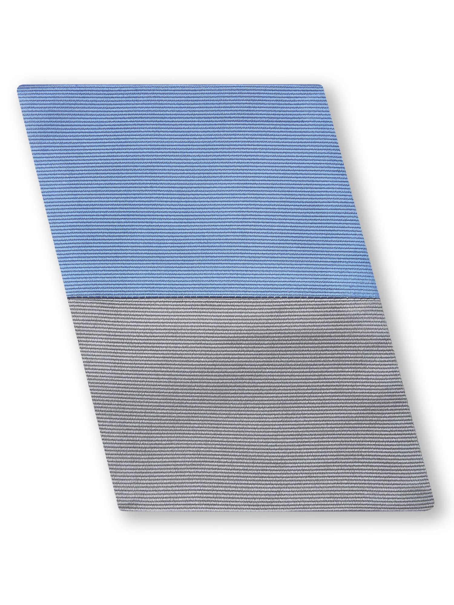 Bruce Field Pochette de costume en pure soie finement côtelée gris réversible bleu dur