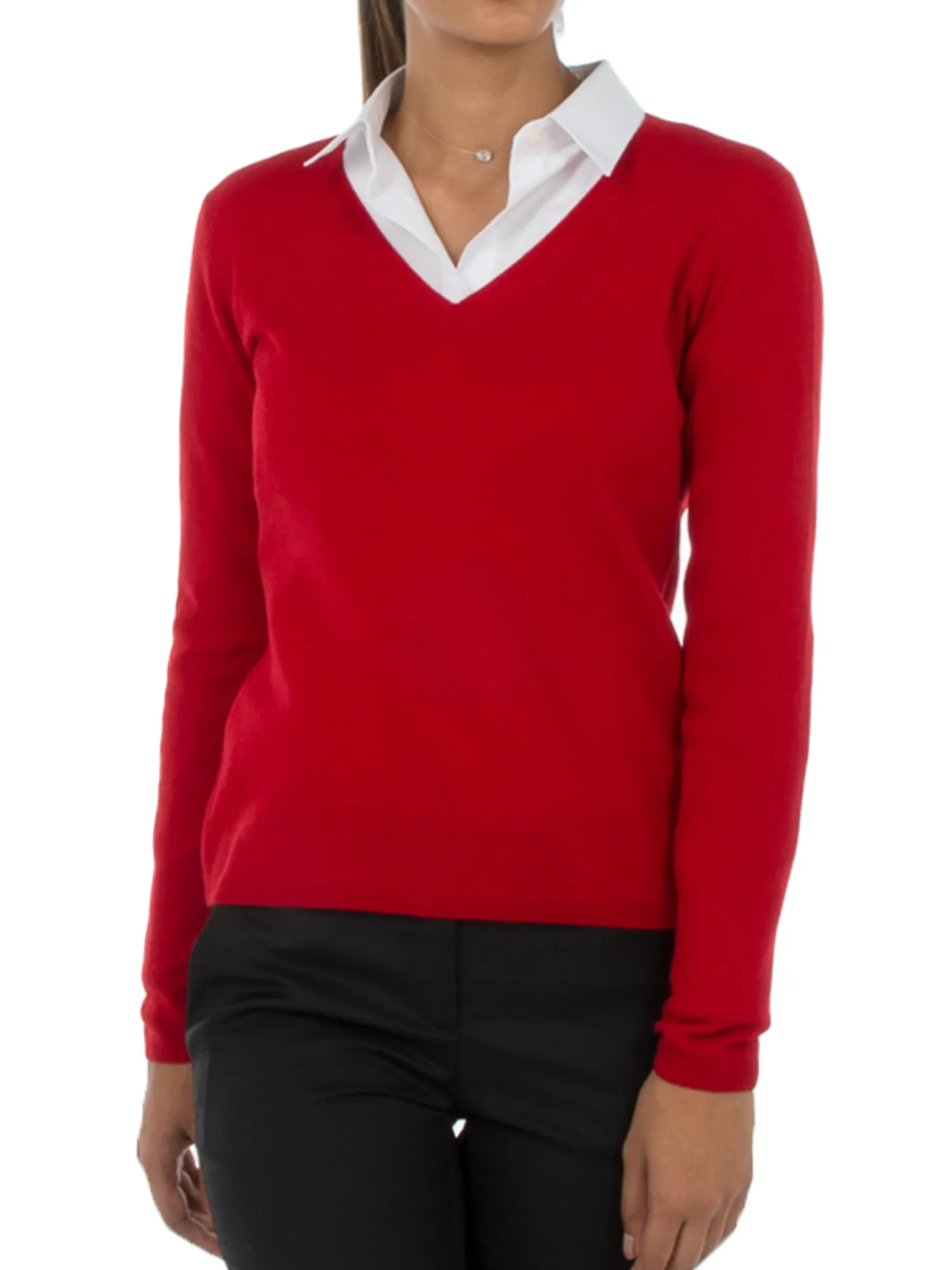 Femme Bruce Field Pull fermme col V en laine et cachemire jauge 12 Maeva