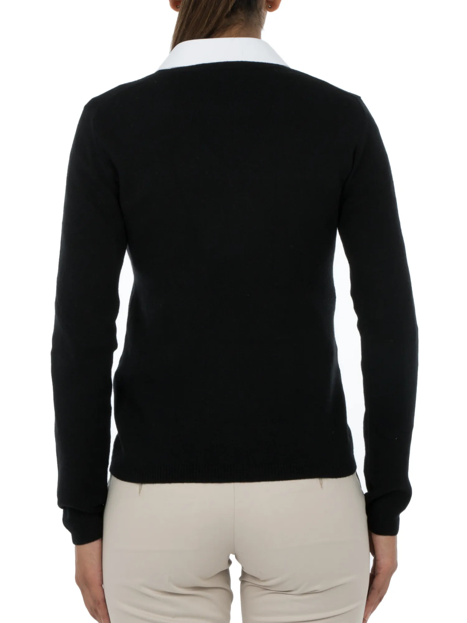 Femme Bruce Field Pull fermme col V en laine et cachemire jauge 12 Maeva