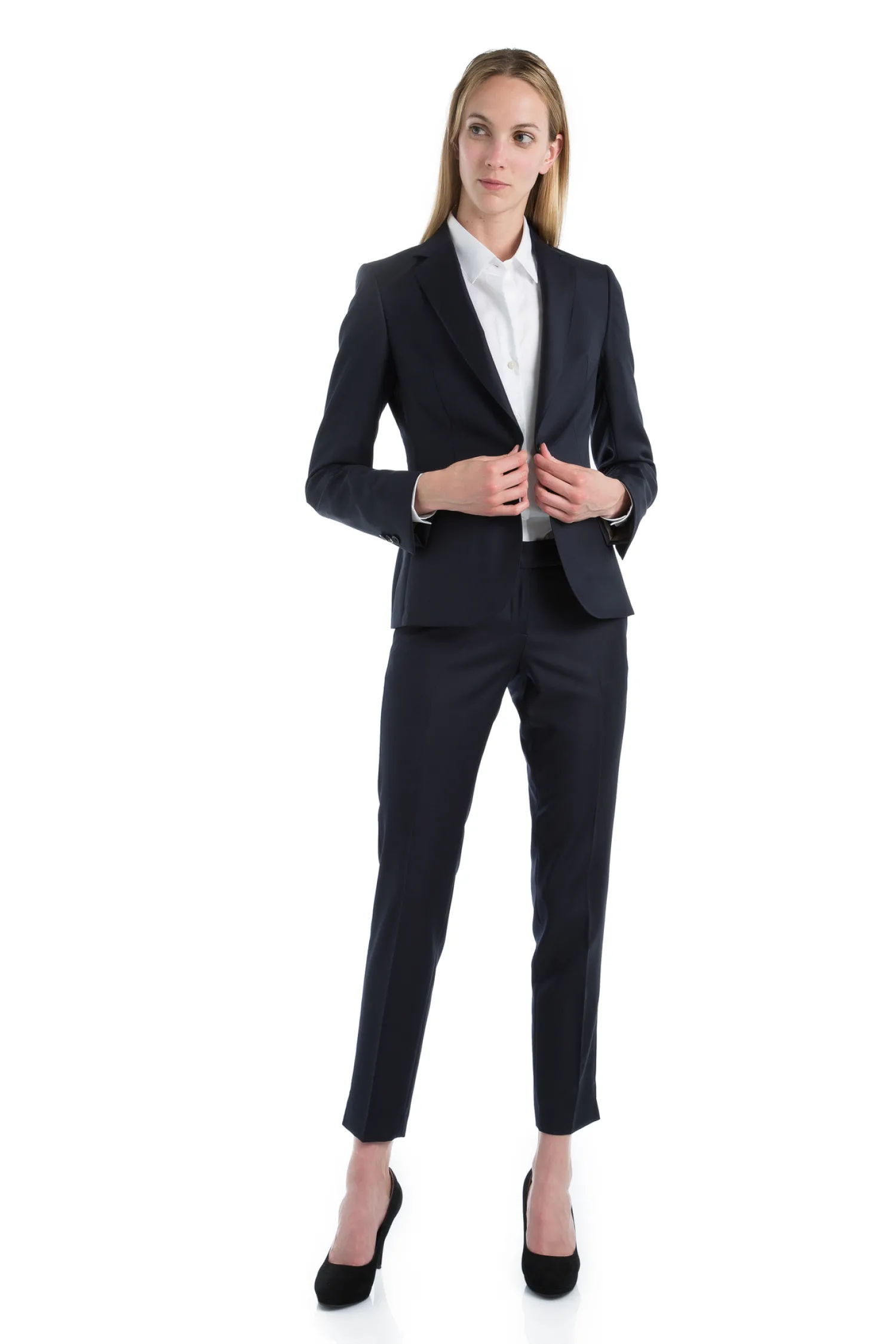 Femme Bruce Field Tailleur cintré pure laine pantalon cigarette Super 110's Vitale Barberis Canonico