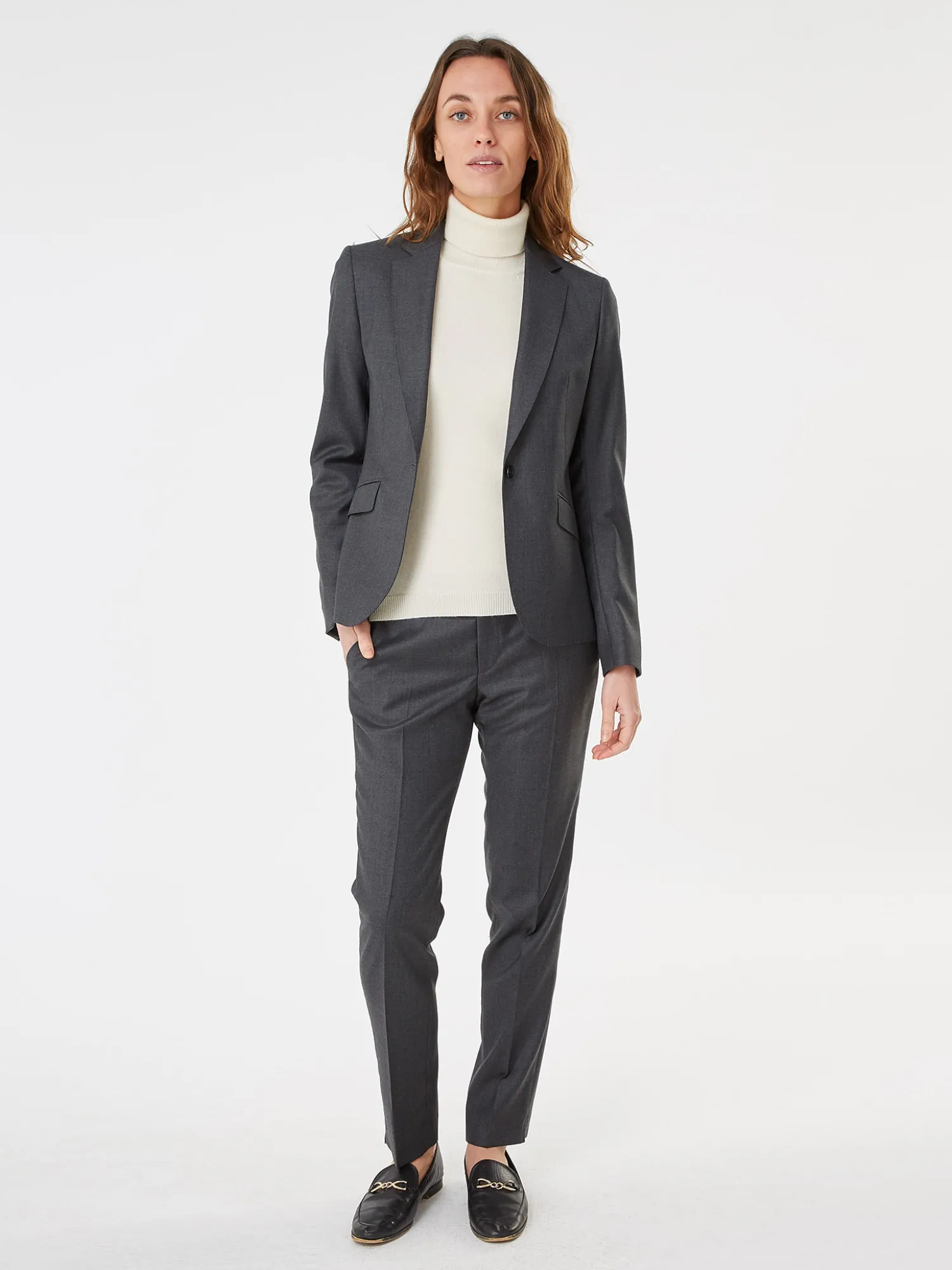 Femme Bruce Field Tailleur cintré pure laine pantalon cigarette Super 110's Vitale Barberis Canonico
