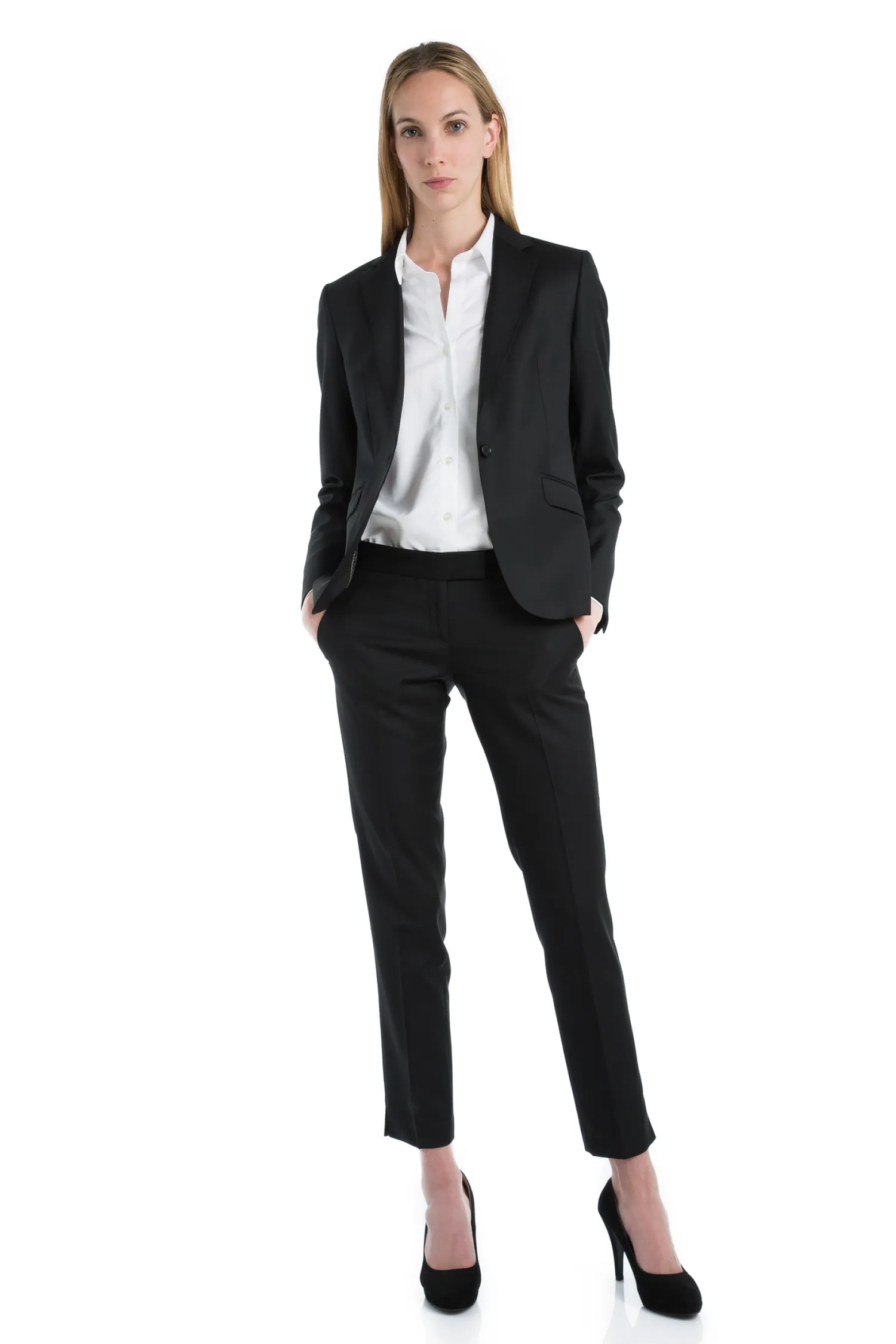 Femme Bruce Field Tailleur cintré pure laine pantalon cigarette Super 110's Vitale Barberis Canonico