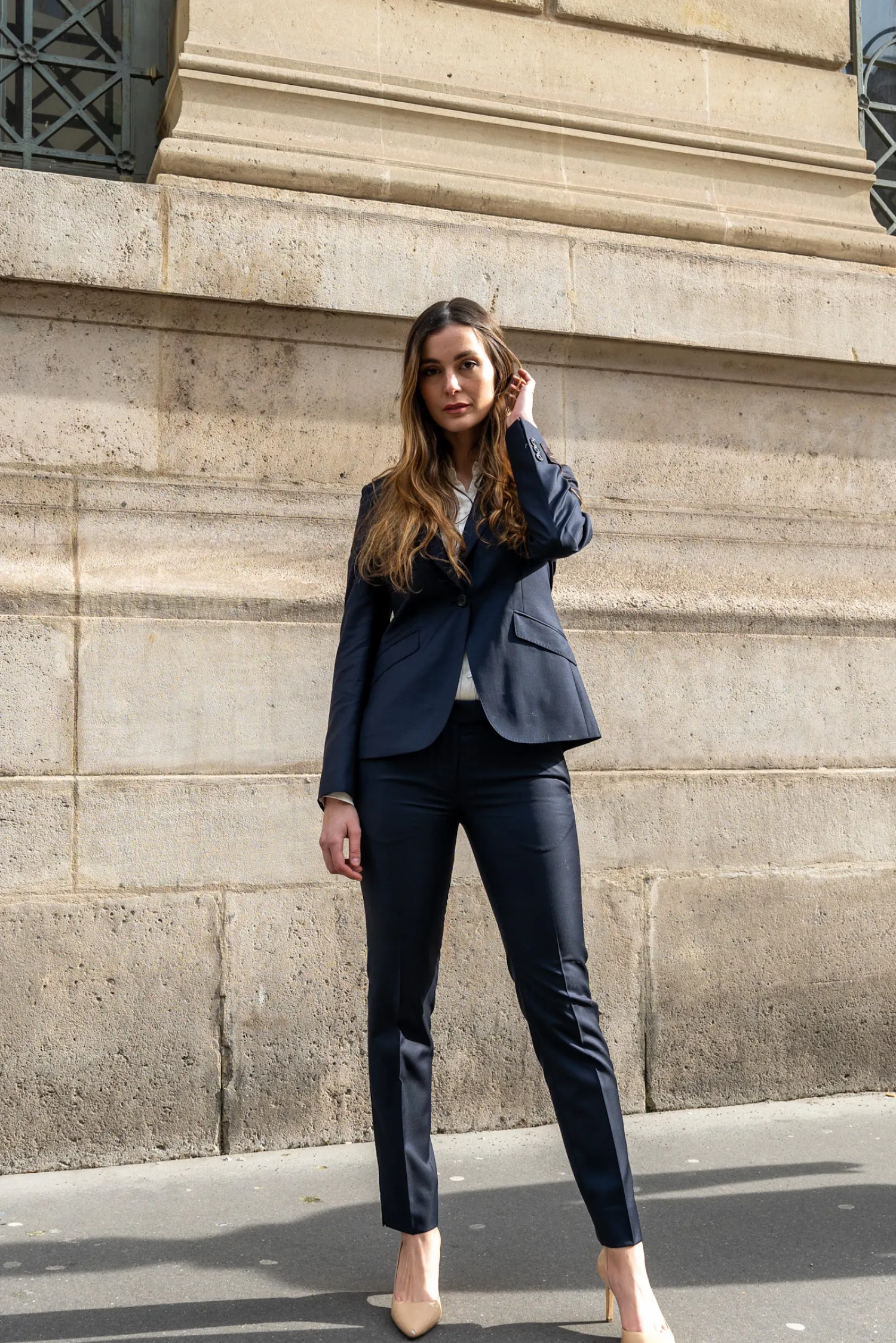 Femme Bruce Field Tailleur cintré pure laine pantalon cigarette Super 110's Vitale Barberis Canonico