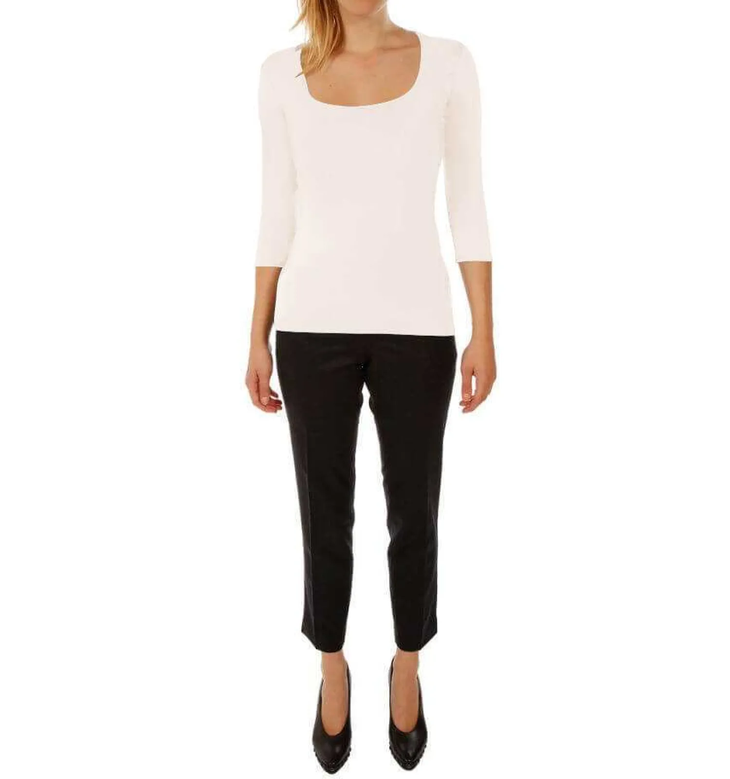 tshirt_stretch_col_carr_manches__carry_2-2.webp Femme Bruce Field T-shirt stretch col carré manches 3/4 Carry