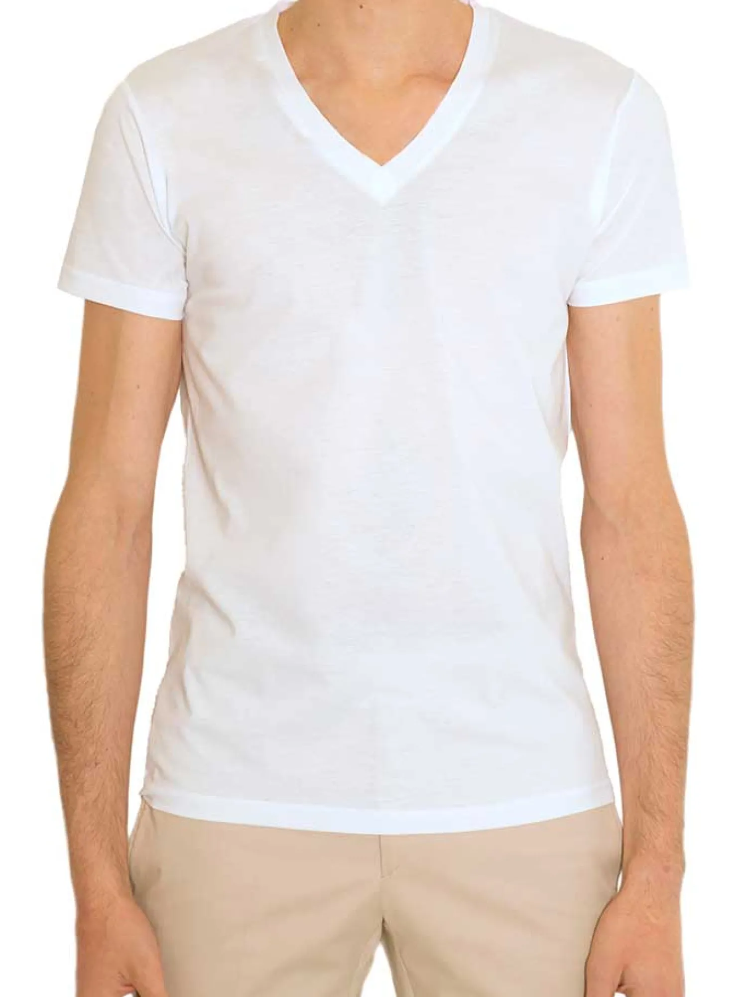 Homme Bruce Field T-shirt Vivien en fil d'Écosse col V